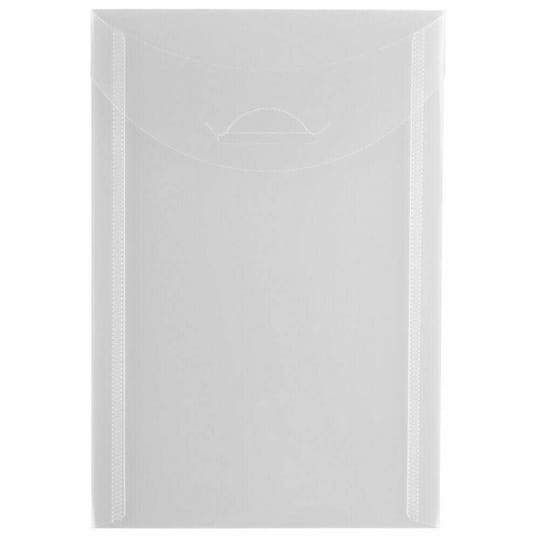 JAM Paper 4.13" x 6" Clear Plastic Tuck Flap Open End Envelopes, 24ct.